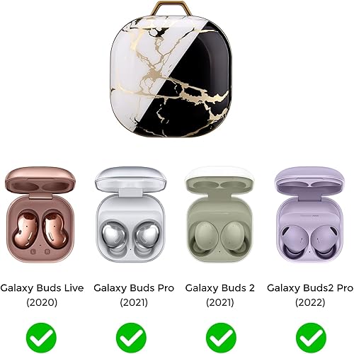 Miniatura 3 de Funda rígida transparente de policarbonato para Galaxy Buds 2 Pro, funda protectora de TPU para mujeres y niñas con llavero, funda protectora de