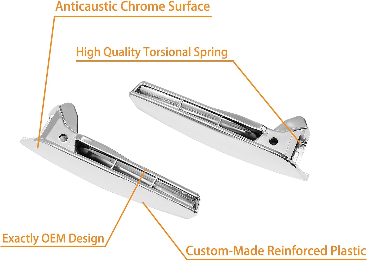 Interior Door Handle Set, Compatible with 2007-2014 Chevy Silverado Tahoe Avalanche Cadillac Escalade GMC Yukon, Chrome Front Inside Left Driver & Right Passenger Side | Replaces# 81195, 15935954