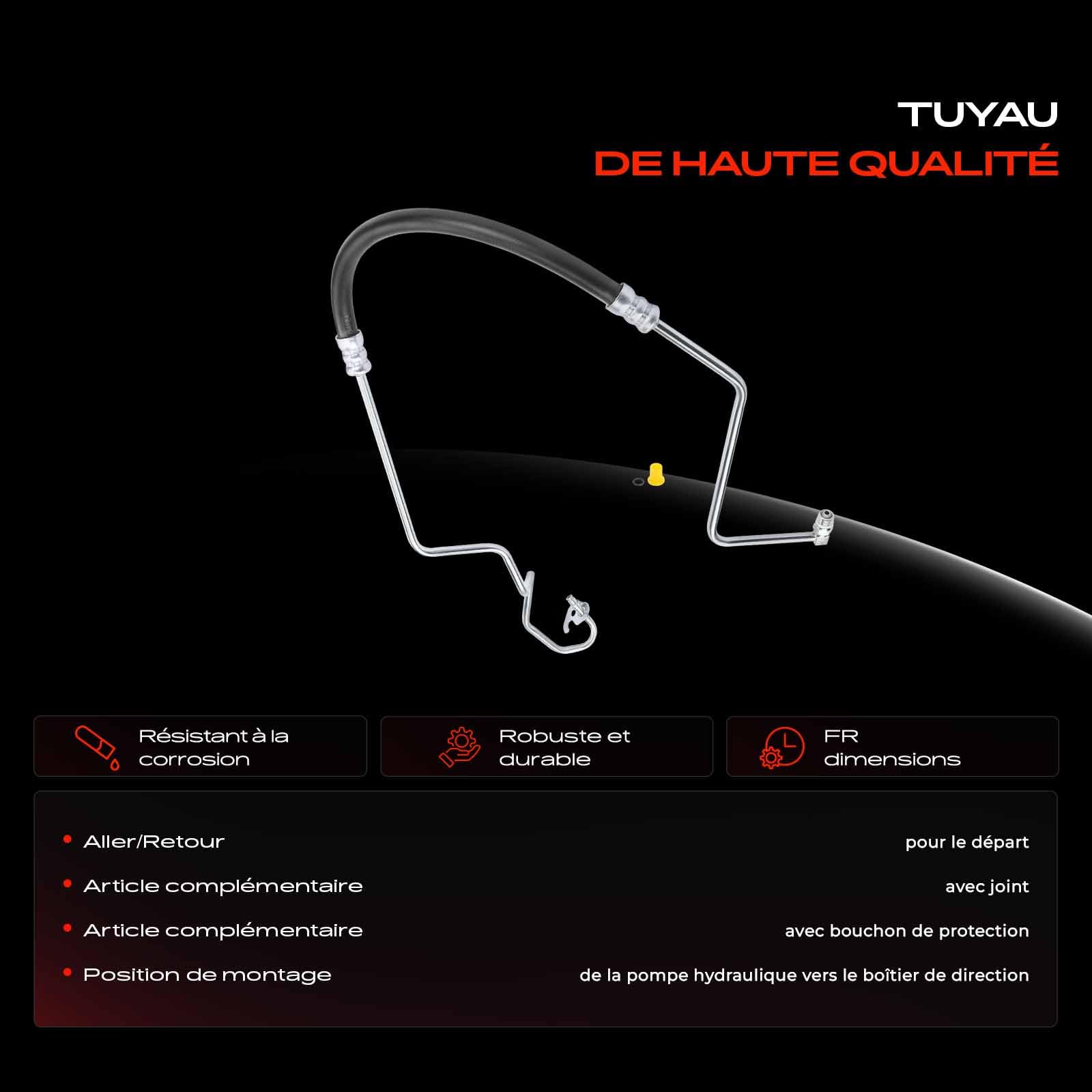 Frankberg Tuyau hydraulique Direction Compatible avec Transit Bus FB FC FD FS FZ Transit Camionnette FA Transit Remorque FM FN Remplacer# 4557879
