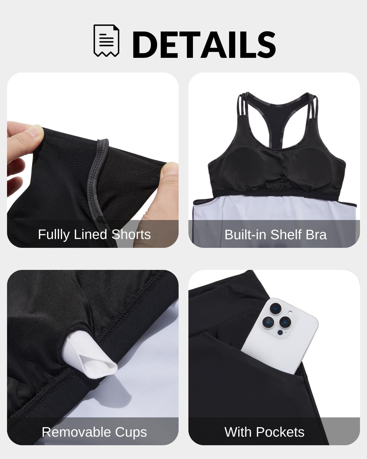 Holipick Plus Size Tankini Swimsuit for Women Two Piece Tummy Control Bathing Suit Blouson Racerback Tankini Top with Shorts
