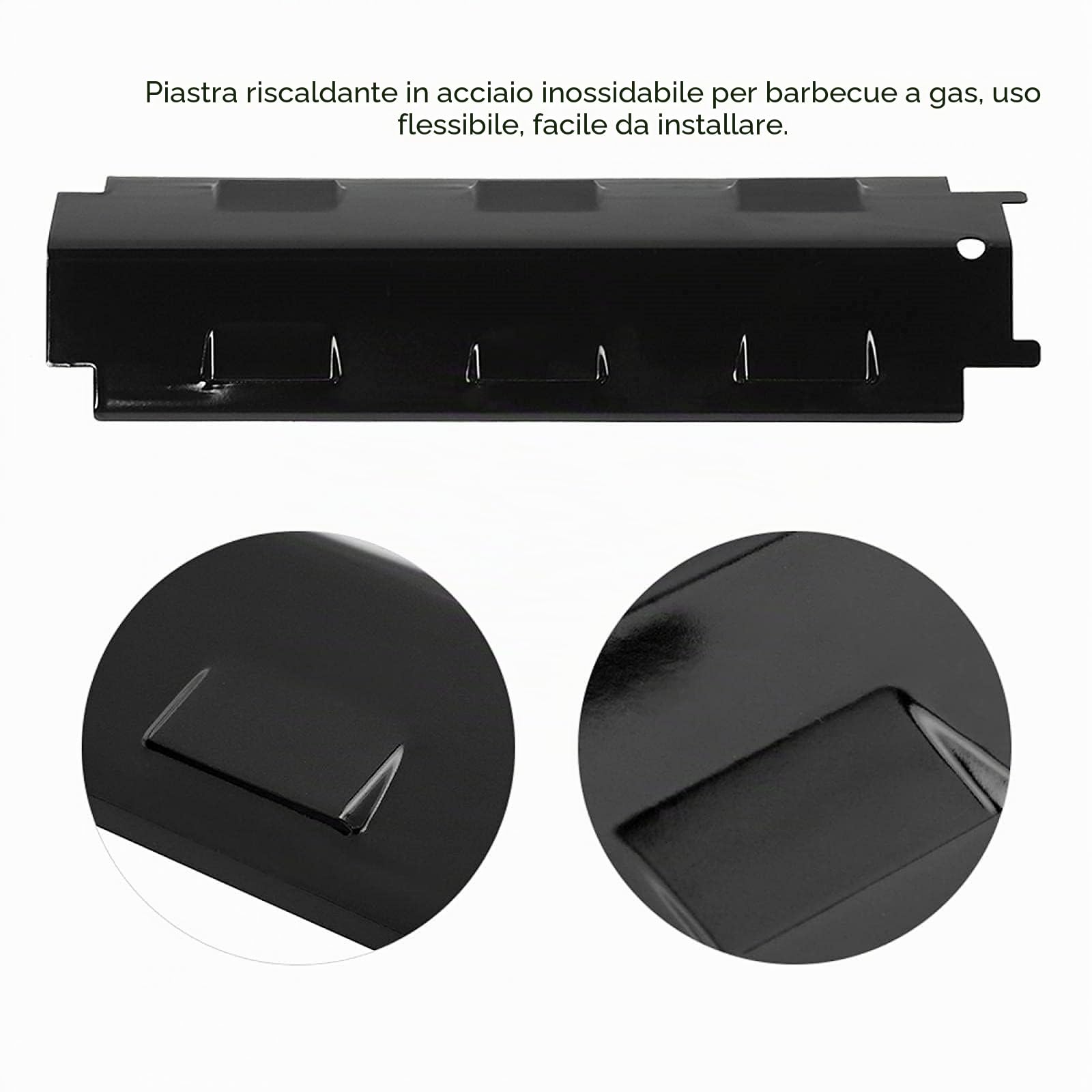 Piastra BBQ Diffusore di Calore Parti, Deflettore Termico in Acciaio Inossidabile, Universale Piastra Diffusore di Calore Parti, Diffusore di Calore Copri Bruciatore per Barbecue a Gas Ricambio