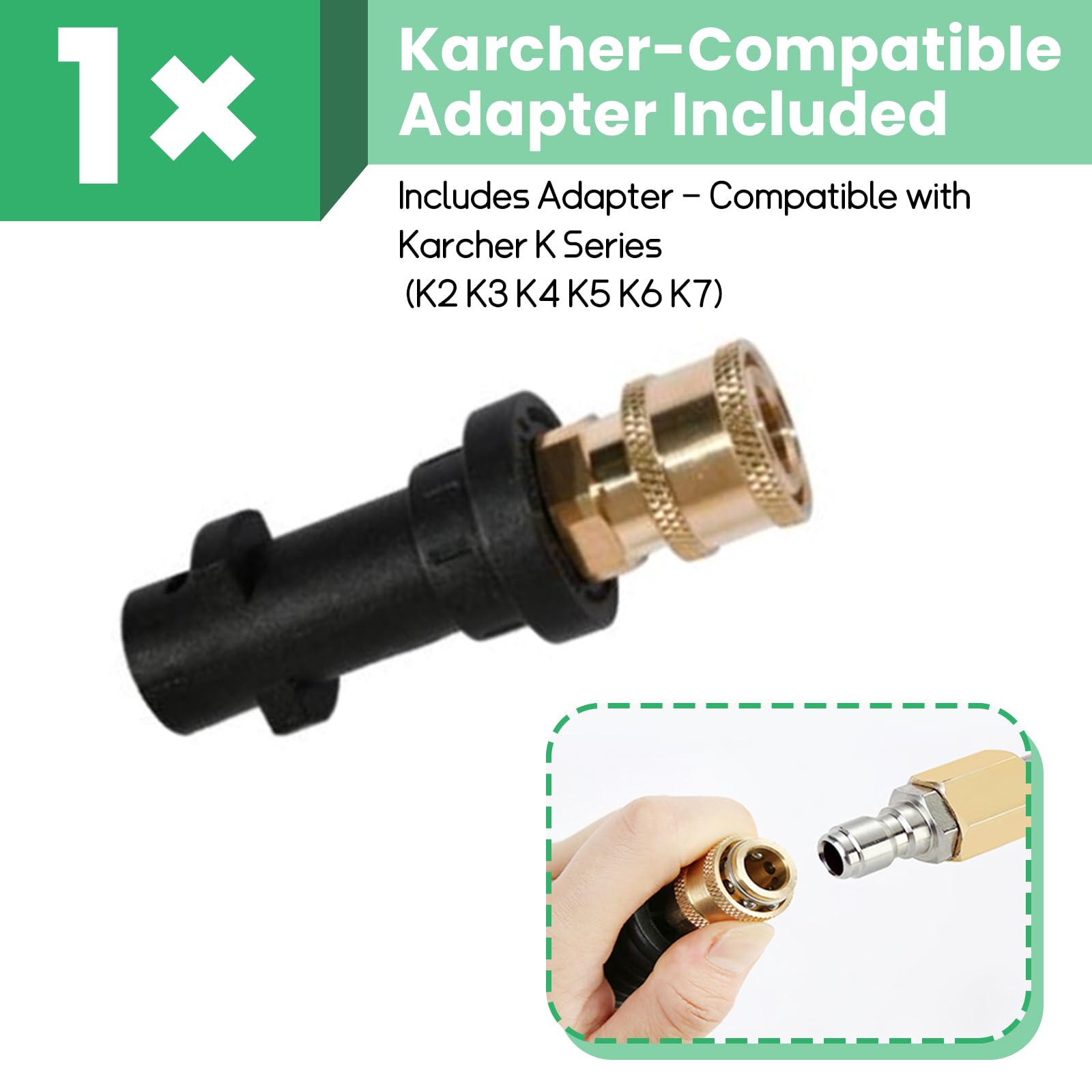 Set Aste Allungabili Idropulitrice, 10 Pezzi Set Lanze in Acciaio Inox | con Adattatore Compatibile con Serie Kärcher K, 6 Ugelli + 3 Aste Curve (30°, 90°, 120°), Attacco Rapido 1/4", 4000 PSI