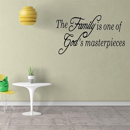 Wall Stickers Adesivo Murale Frase Citazione Decorazione Interni Frasi La Famiglia E Uno Dei Capolavori Di Dio Per Il Salotto Amazon It Fai Da Te