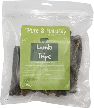 Pure & Natural Lamb Tripe Sticks for Dogs - Hypoallergenic Dog Chews Long Lasting & Natural for Dogs of All Ages from Puppy to Senior Dog Treats - 200g Bag