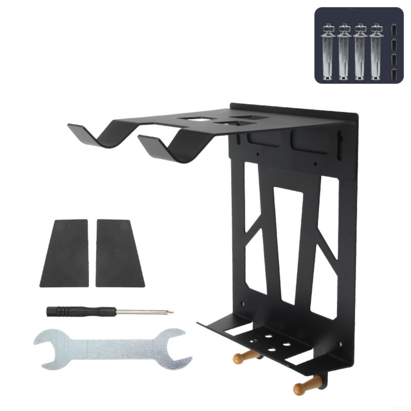 Portabici da parete per interni, multifunzione, in acciaio al carbonio, gancio per bicicletta, per conservazione, manutenzione, resistente all'abrasione, organizer verticale da garage per