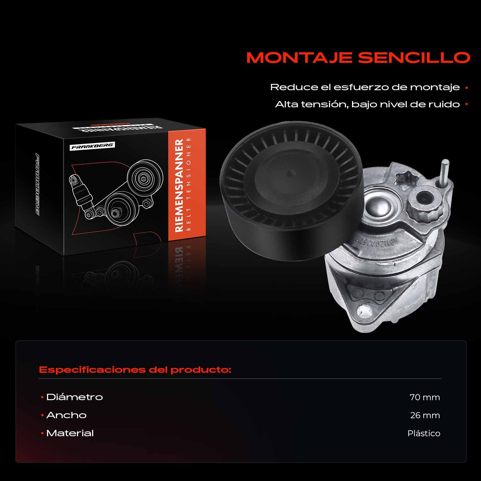 Frankberg Polea guía de rodillos Diesel Compatible con Vito Bus W639 2.2L Vito/Mixto Furgoneta W639 2.2L Clase E W211 2.2L Clase E T-Model S211 2.2L CLClase C CL203 2.2L Replace# 6112000570