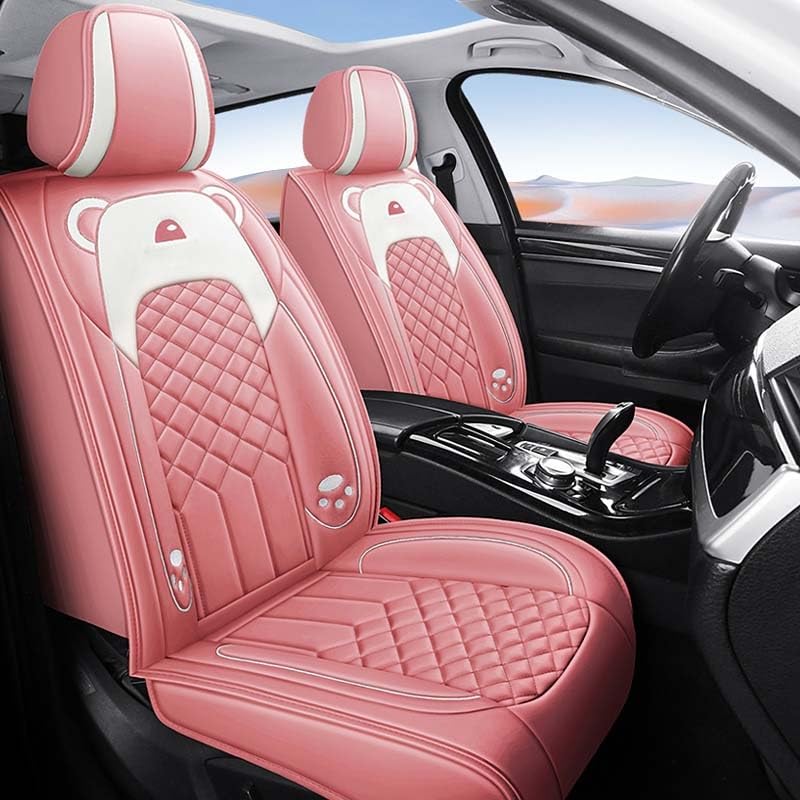 Housse de siège VW Beetle en cuir PU rose : protection auto élégante