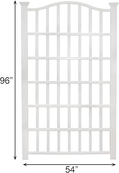 Vita Grande 54W x 90H Vinyl Trellis, white (VA68200)