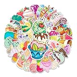 Ice Cream Theme Stickers Pack for Water Bottle Laptop Scrapbooking Phone Skateboard Suitcase Etc.Gifts Perfect Fit for Children,Teens,Adults(50 PCS)
