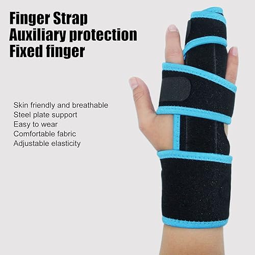 Miniatura 6 de Betued Férula ajustable de dos dedos soporte completo para manos y muñecas, tratamiento inmovilizador enderezador para esguinces, férula de dedo