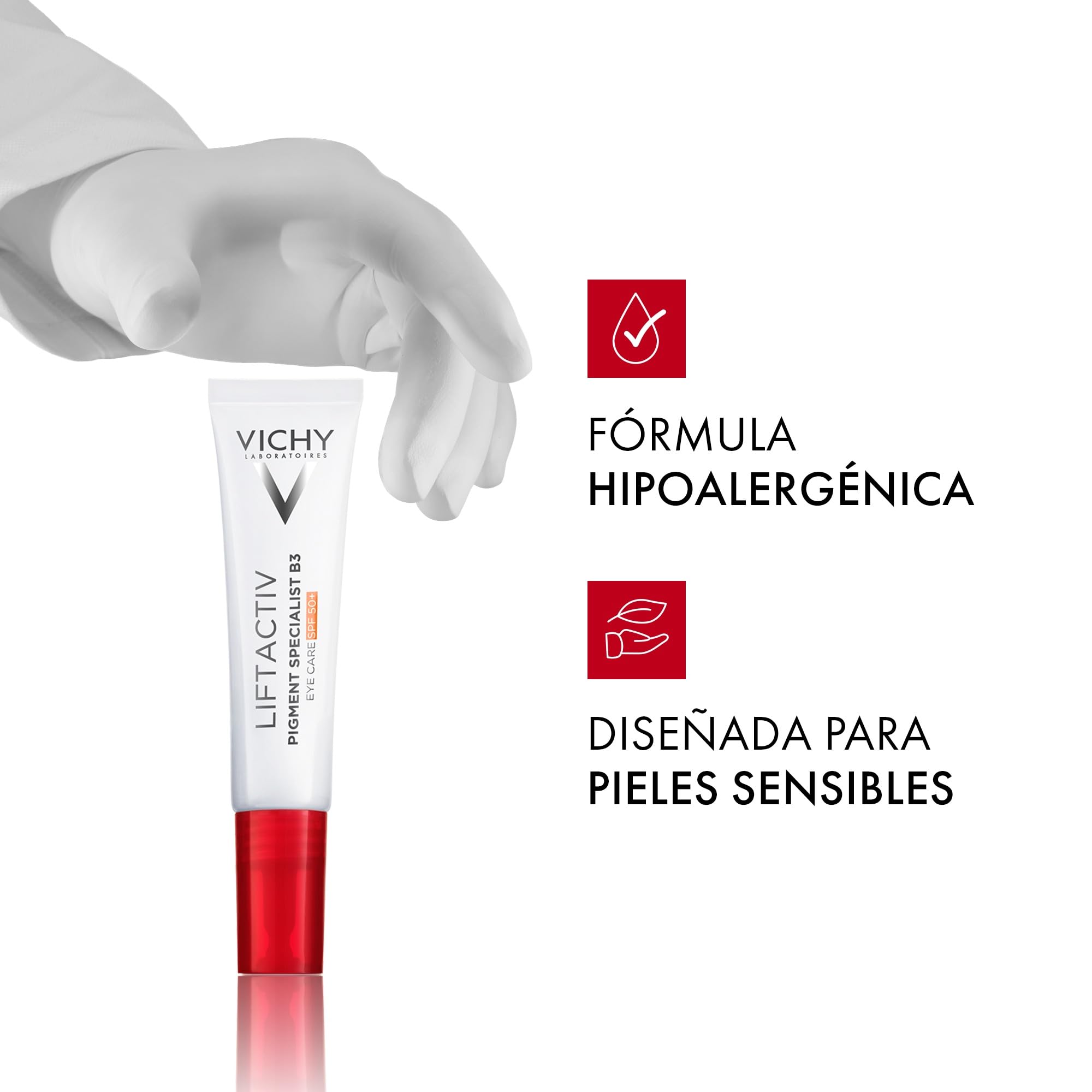 Vichy Tratamiento Antiojeras Oscuras con SPP50, Atenúa Todo Tipo de Ojeras y Pigmentación, Enriquecido con Melasyl y Niacinamida, Para Todo Tipo de Pieles, Liftactiv Pigment Specialist B3, 15 ml