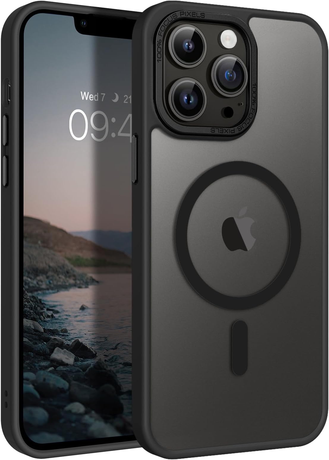BENTOBEN Magnetic for iPhone 13 Pro Max Case, [Compatible with MagSafe] Translucent Matte Frosted Anti-Fingerprint Slim Shockproof Women Men Protective Cover Case for iPhone 13 Pro Max 6.7",Black