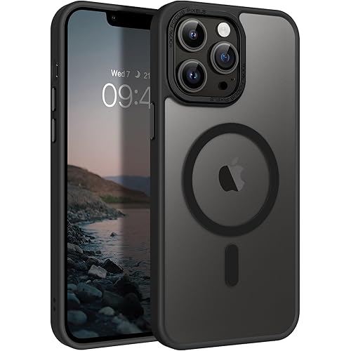 BENTOBEN Magnetic for iPhone 13 Pro Max Case, [Compatible with MagSafe] Translucent Matte Frosted Anti-Fingerprint Slim Shockproof Women Men Protective Cover Case for iPhone 13 Pro Max 6.7",Black