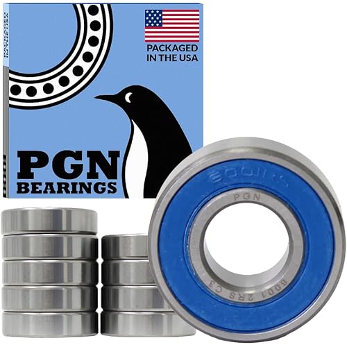 PGN 6001-2RS (10 Pack) Ball Bearing 12x28x8mm Chrome Steel Sealed