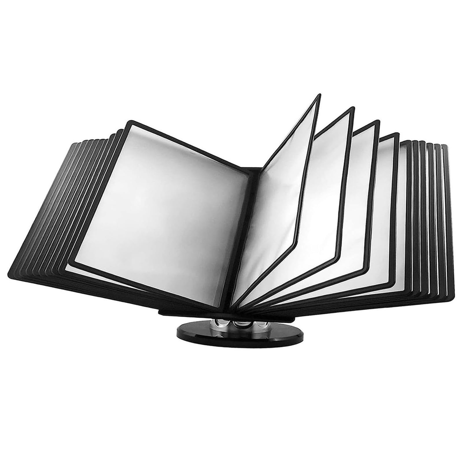 Organizzatore rotante da scrivania con 20 tasche per display, montabile a parete, per documenti A4