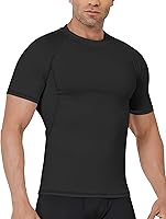 Vista 2 de TELALEO 6 Pack Men's Compression Shirt Short Sleeve Athletic Baselayer Sports T Shirts Workout Tops for Men Black White