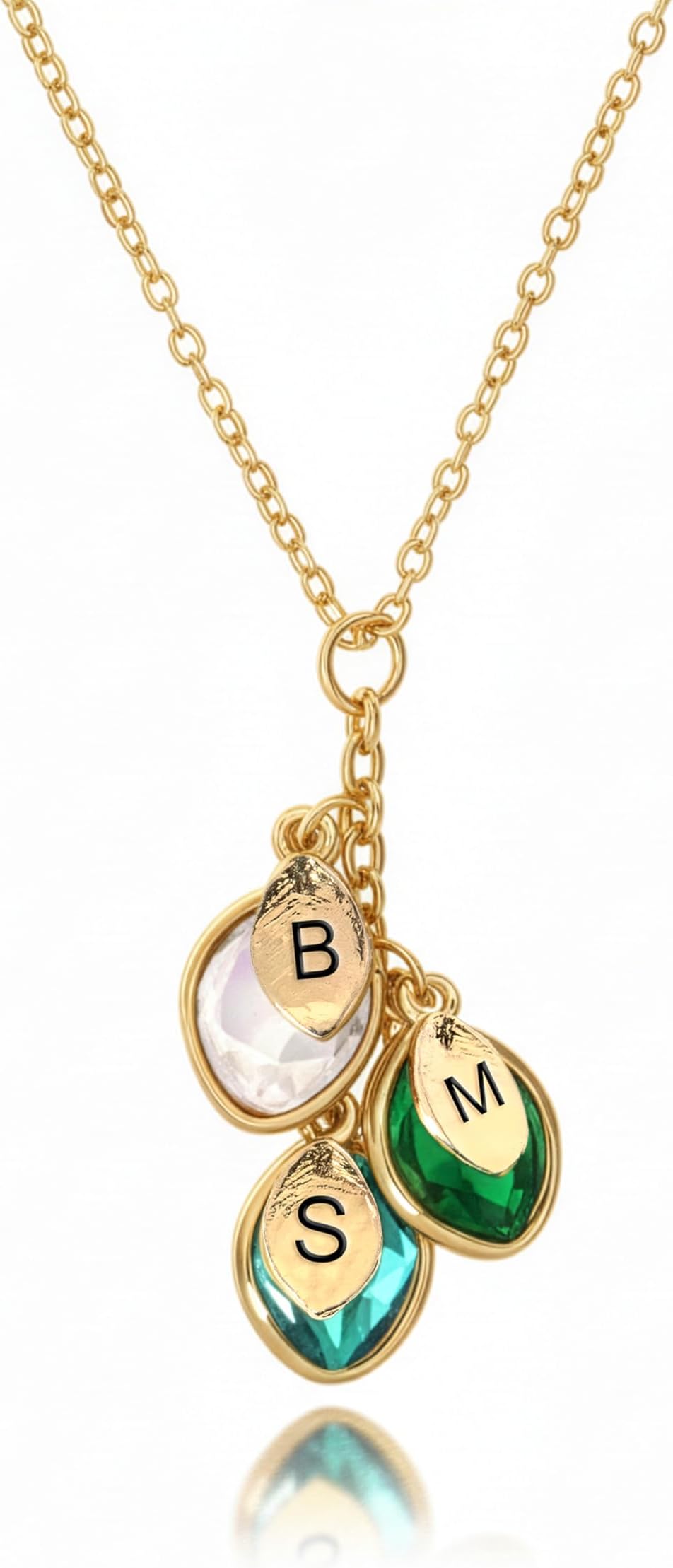 Birthstone Necklace for Mom Grandma | Personalized Family Initial Necklace for Women | Grandkids Birthstone Jewelry Mothers Day Gift for Her