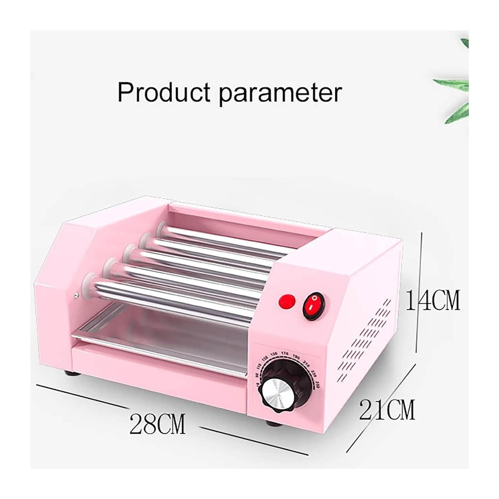 Máquina de rodillos de Hot Dog de mostrador, cocina de parrilla de salchiccon 5 rodillos antiadher, Control de temperatura de 0-250, salchicasasar Hot Dog más caliente eléctrico 5 olla de parrilla de
