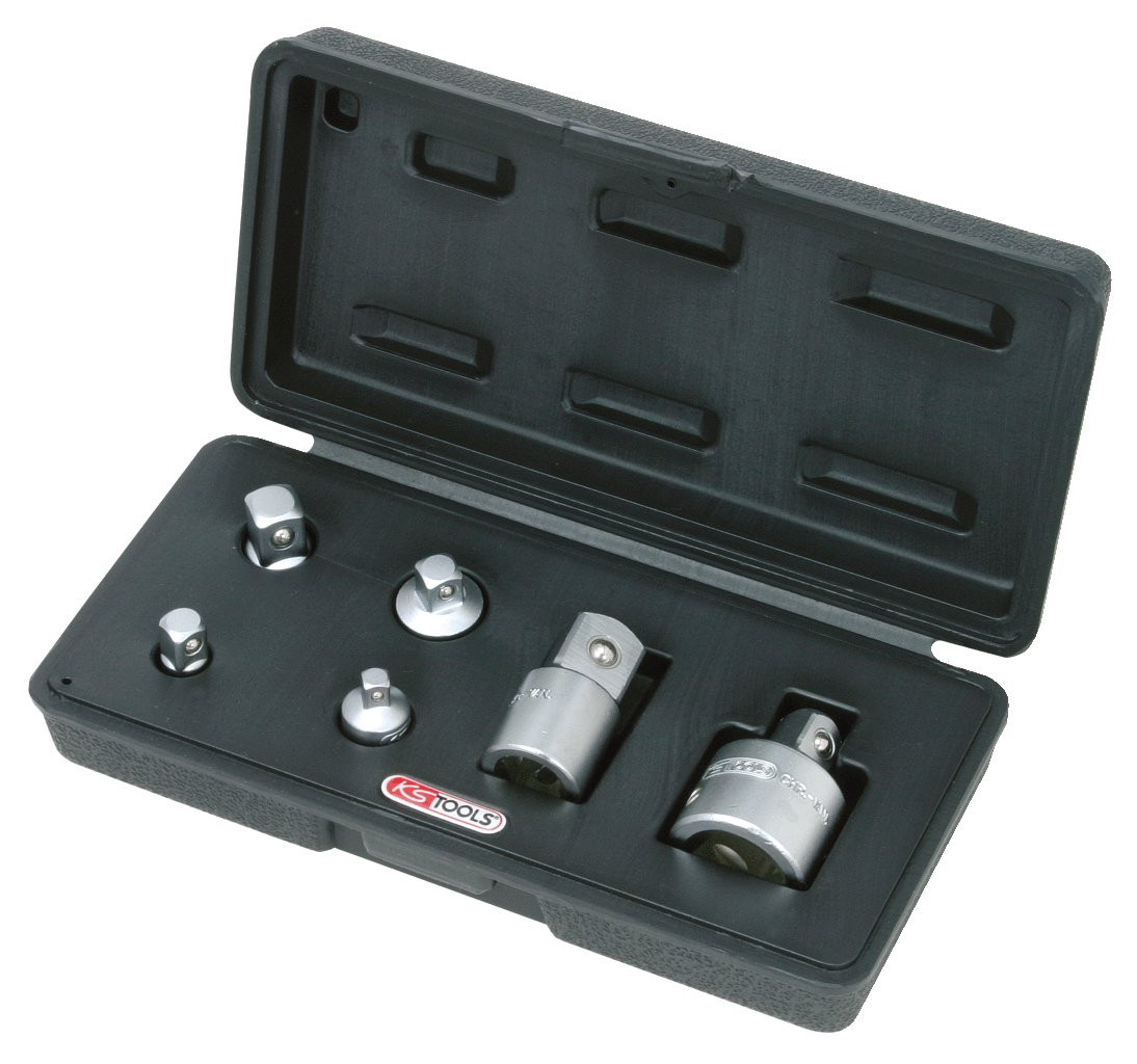 KS TOOLS 516.1412 - Clé Dynamométrique - Gamme Ergotorque Précision - Outils et Dépannage pour Auto et Moto - Clef Dynamometrique 1/4'' & 911.0106 Coffret augmentateurs/réducteurs - 6 pcs