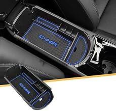 XIKER トヨタ C-HR NGX50 ZYX10 専用 ABS素材 コンソールトレイ 小物入れ センターコンソールボックストレイ 収納ボックス 取り付け簡単 カスタム パーツ 内装 アクセサリー ラバマット付き（ブルー）