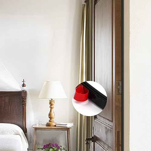 Miniatura 6 de Burlete de goma para puerta, autoadhesivo, en forma de D, para aislamiento de marco de puerta (20 pies, negro)