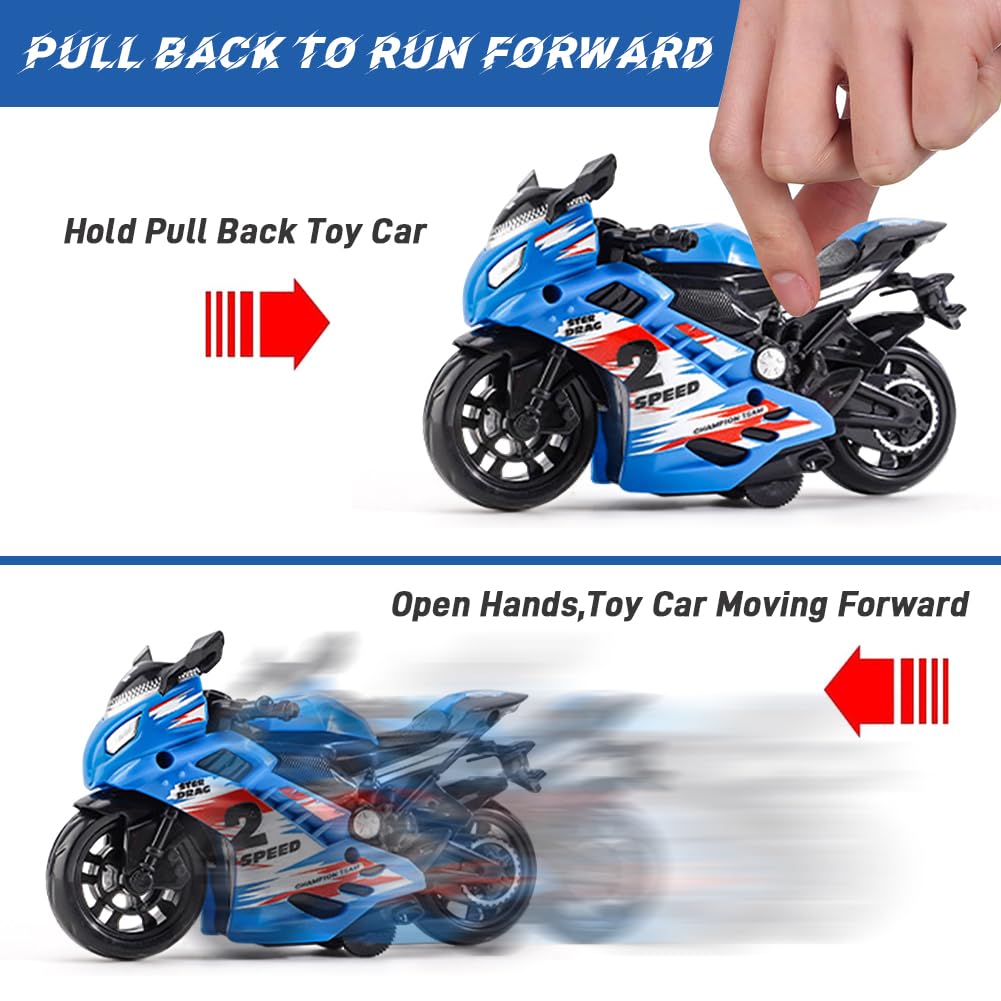 FCXVXCL Motorbike Toys 3PCS Highly Simulation Motorbike Model Motorcycles Toy for Kids Motorcycle Alloy Collection Hobby Gift Racing Model Decoration Friction Powered Vehicle - Image 3
