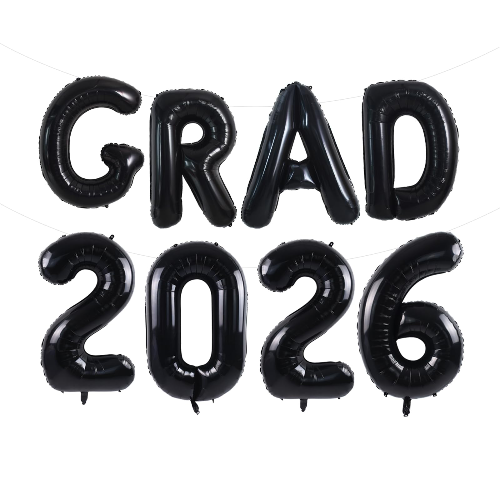 TONIFUL Graduation Balloons 16 Inch Black Grad Balloons 16 Inch Black Large Number 2026 Foil Balloons for 2026 Graduation Party Graduate Congratulations 2026 Congrats Grad Decorations