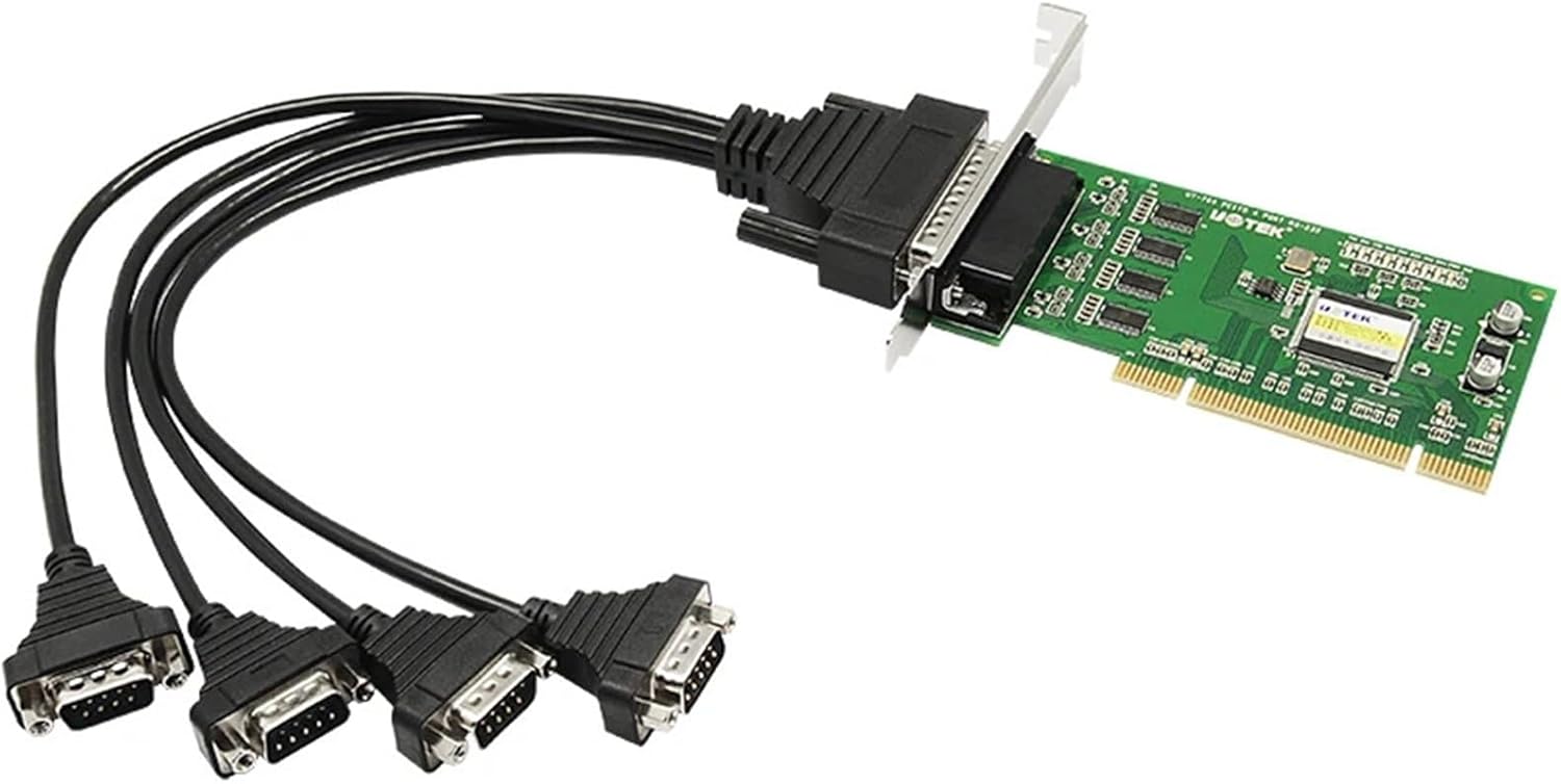 1PCS PCI to RS-232 Serial Card RS232 4 Ports High Speed DR44 Expansion Converter Industrial Grade DB9 Connector UT-764 Adapter