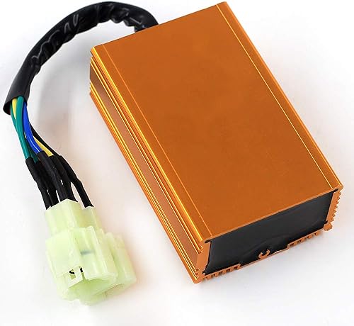 Miniatura 3 de Trkimal Actualización Racing Tuning DC Cdi Box 6 pines + bujía para motor GY6 125cc 150cc 250cc 4 tiempos 152QMI157QMJ, ciclomotor ATV Go Kart sin