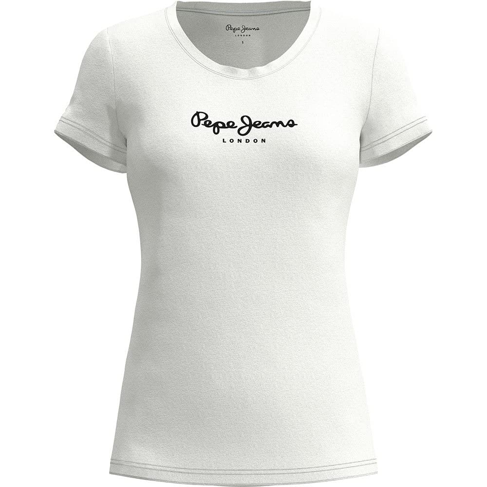 Pepe Jeans New Virginia Women's T-Shirt Slim Fit Short Sleeve White (White), L