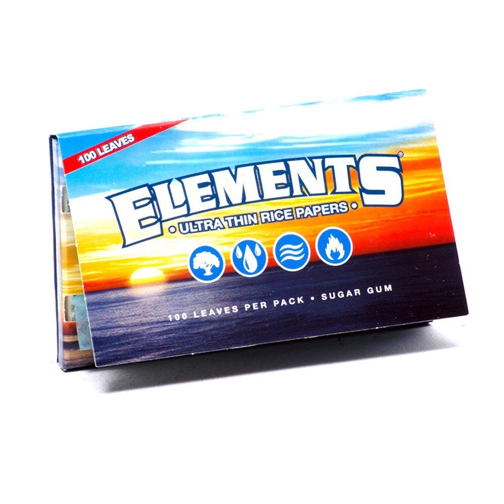Elements Ultra Thin Rice Rolling Papers 70mm Single Wide Double Pack (1 Pack)