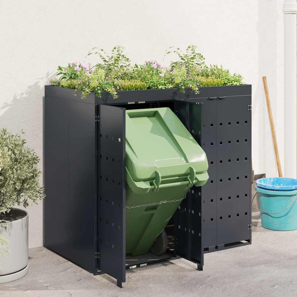 Genérico Almacenamiento de Cubos Wheelie para 2 Cubos Antracita,Casa y jardín,Productos del hogar,Accesorios para contenedores de residuos,Soportes para contenedores de residuos-3394743