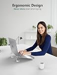 JCZT Support pour ordinateur portable en acrylique transparent, avec repose-bracelet, support ergonomique amovible Compatible avec tous les ordinateurs portables de 10-17'' MacBook Air Pro/HP/Dell/Lenovo