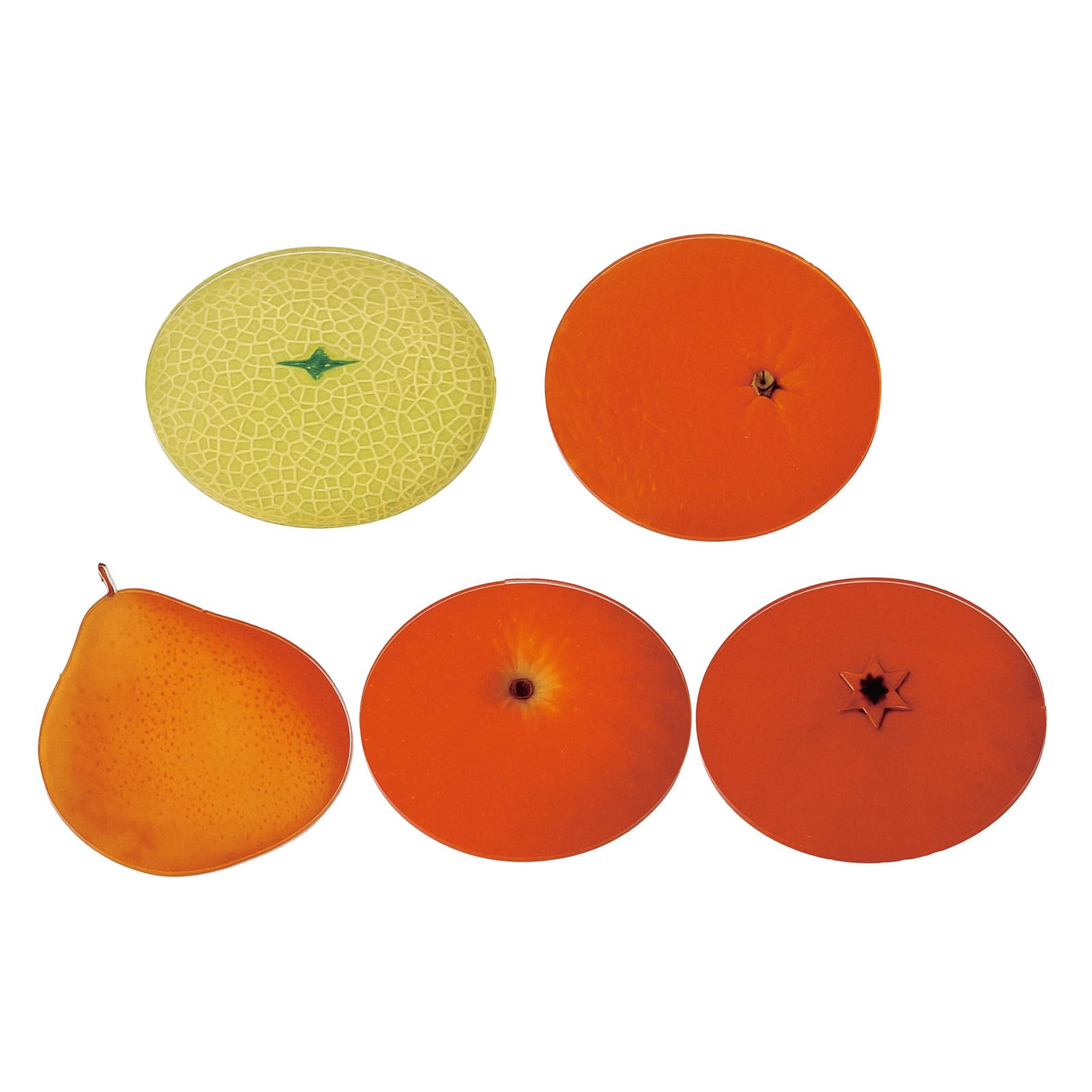 Elnwnnkc 2PCS Acrylic Round Fruit Design Cup Mats Heatproof Nonslip Coasters Desk Organizers for Hot Cold Beverages Home Decors Coasters