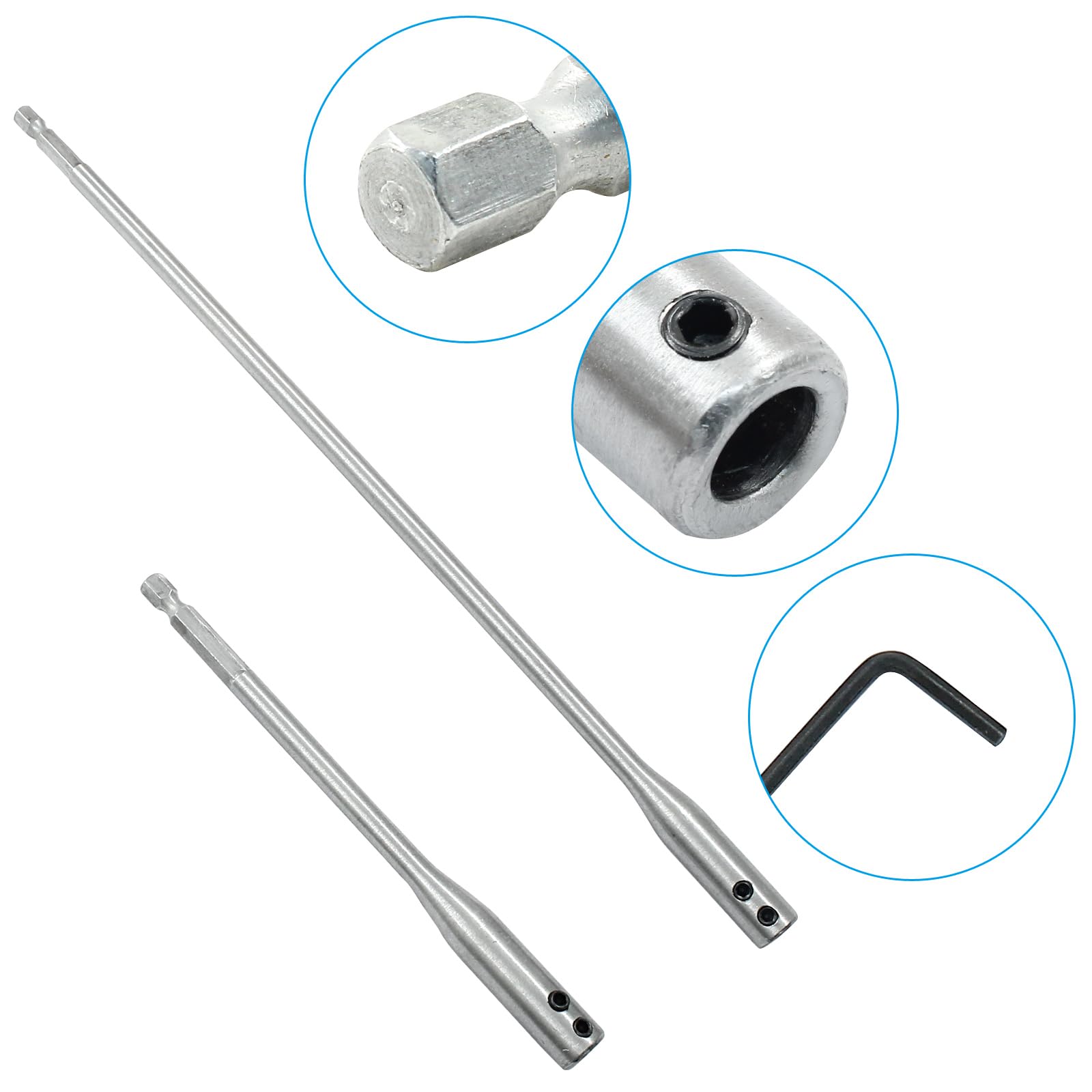 Drill Bit Extensions - 6 & 12 Inch Set -3 Drill Bit Extensions - 6 & 12 Inch Set -3