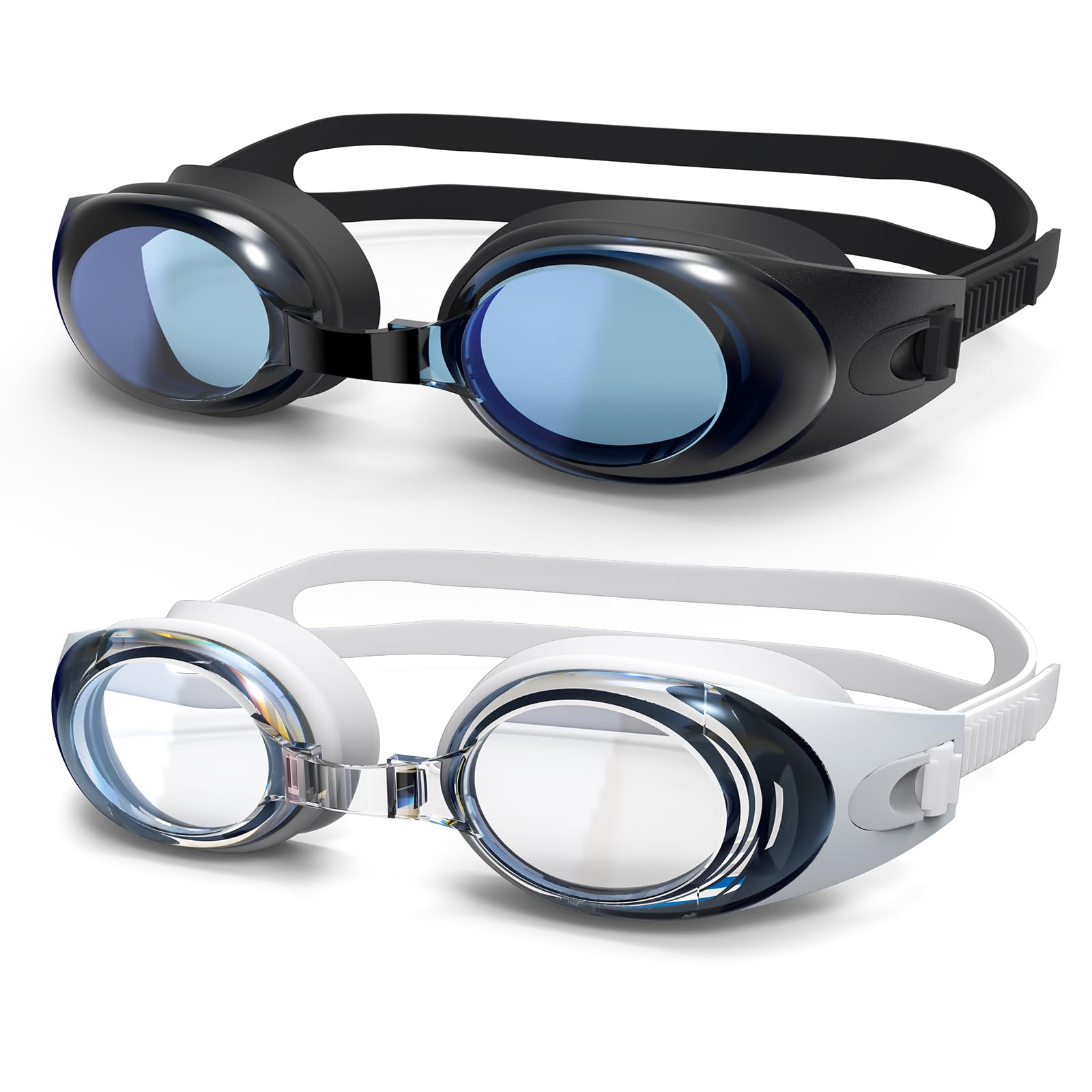 LOEO Kids Swim Goggles, 2 Pack Swimming Goggles for 8-15 Children Teenager, Quick Adjust Strap, Anti Fog, UV Protection, Waterproof