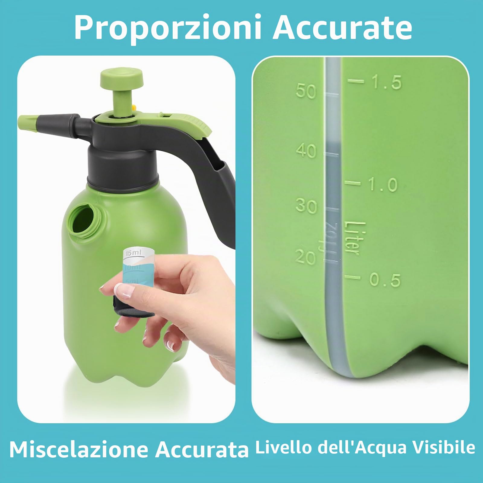 BigKing Spruzzatore a pressione compatta da 2 l, bottiglia spray con asta di estensione per giardino, irrigazione in vaso all'interno