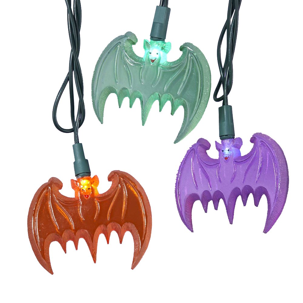 Kurt Adler HW1313 Light Multi-Color Bat Novelty Light Set, 10 Light