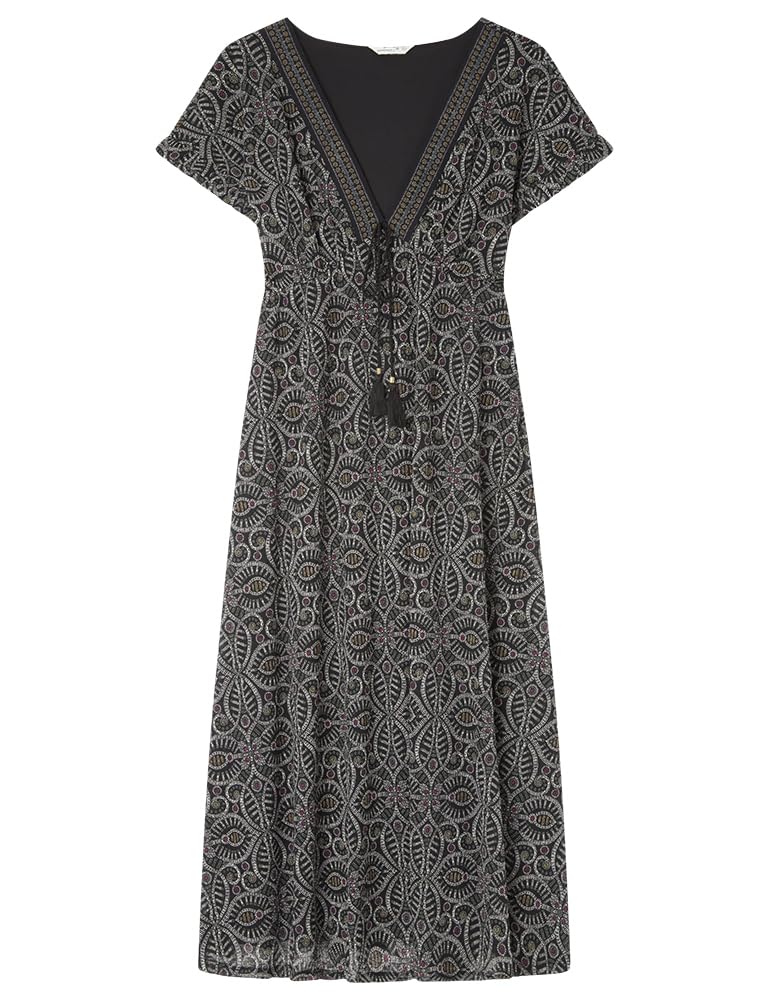 SPRINGFIELD Vestido Midi Escote Cenefa Mujer