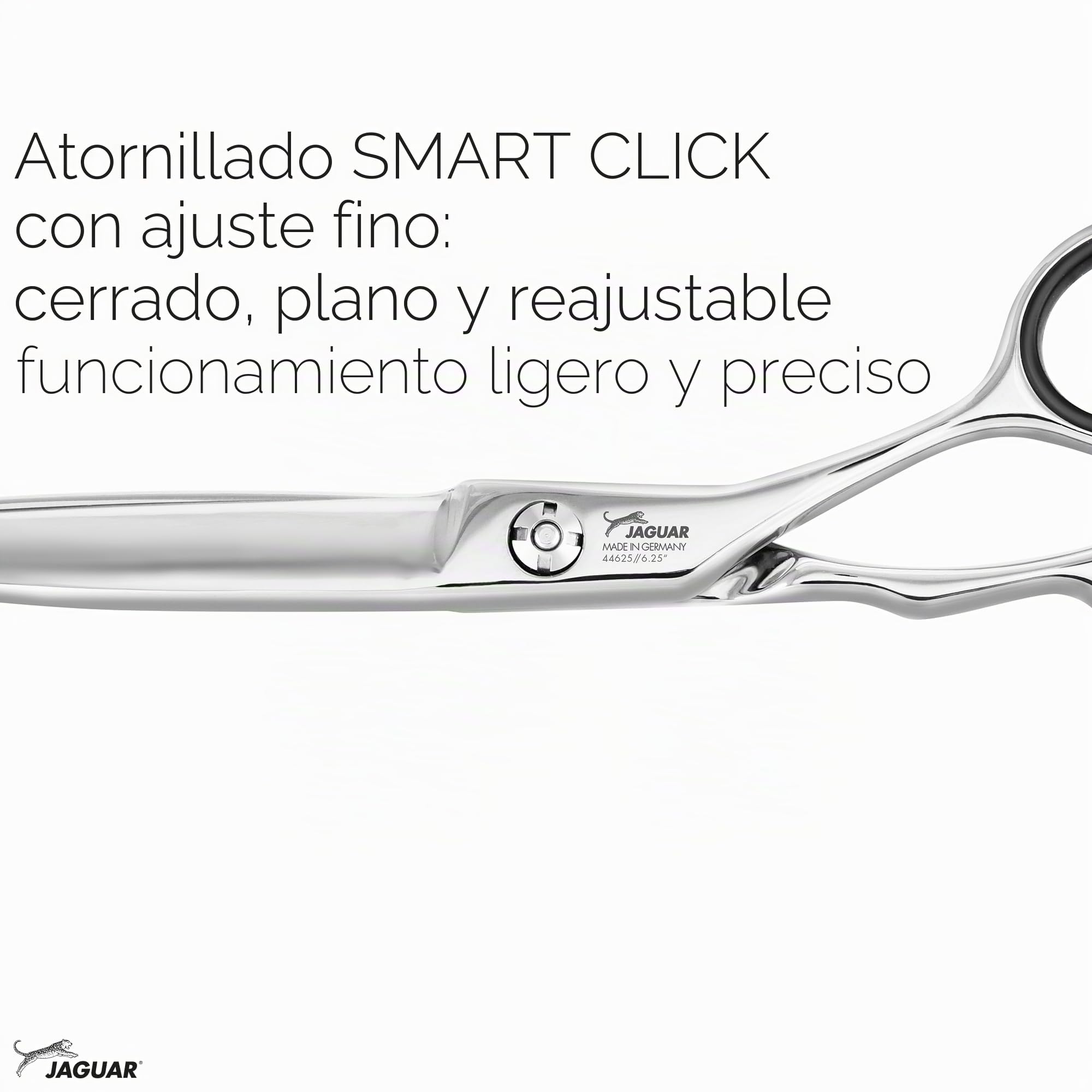 JAGUAR Tijeras de peluquería HERA 6.25" | Tijeras de pelo diseño Crane con gancho de dedo forjado y hoja de daga redondeada| pulidas | Made in Germany