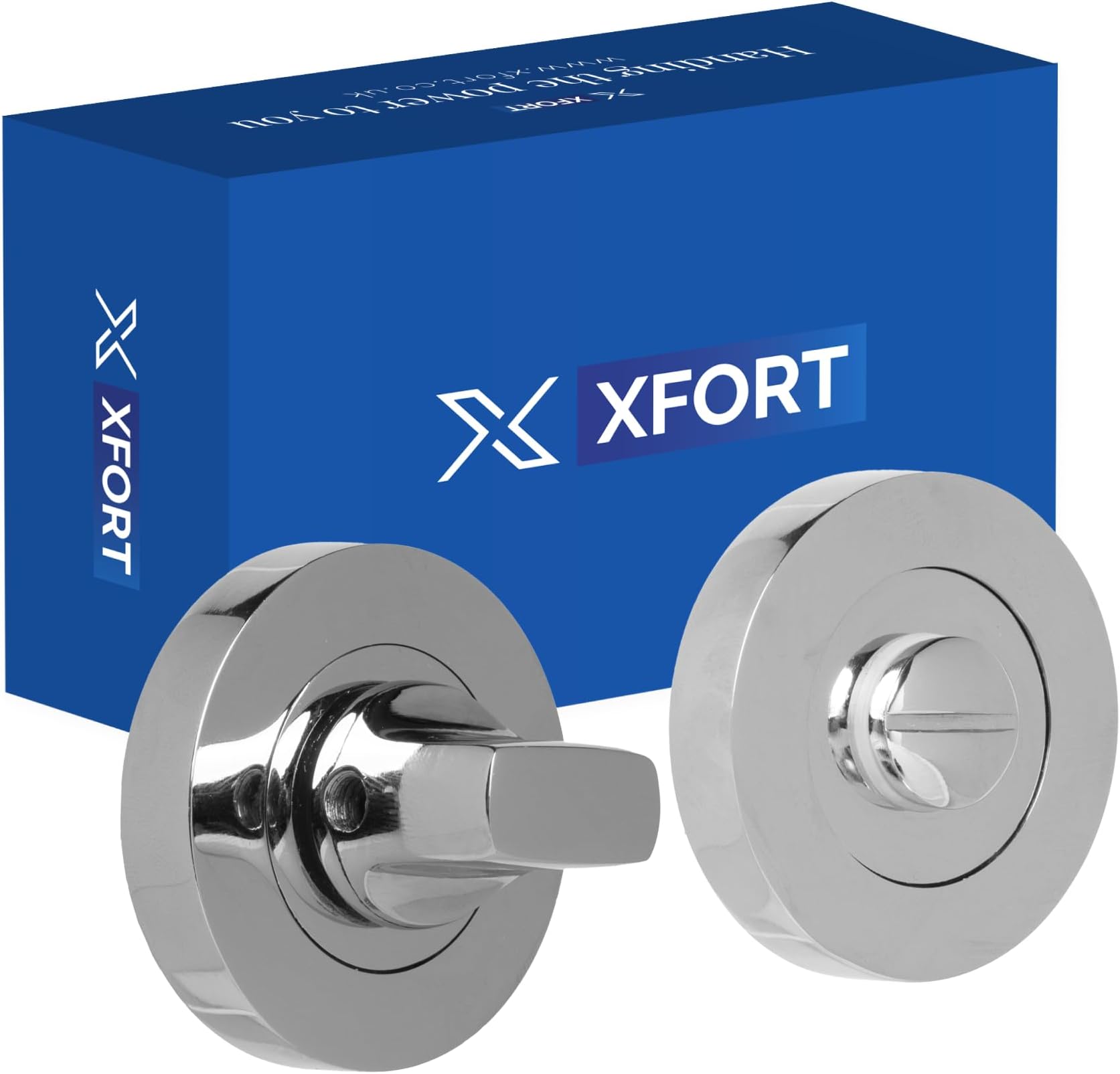 – Polished Chrome Thumb Turn Lock - Bathroom Door Lock Deadbolt Kit - Thumb Turn & Release Mechanism Ideal for Internal Wooden Toilet Door Locks