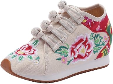 Amazon.com: Fulision Zapatos bordados de estilo chino para mujer, zapatos  casuales : Ropa, Zapatos y Joyería