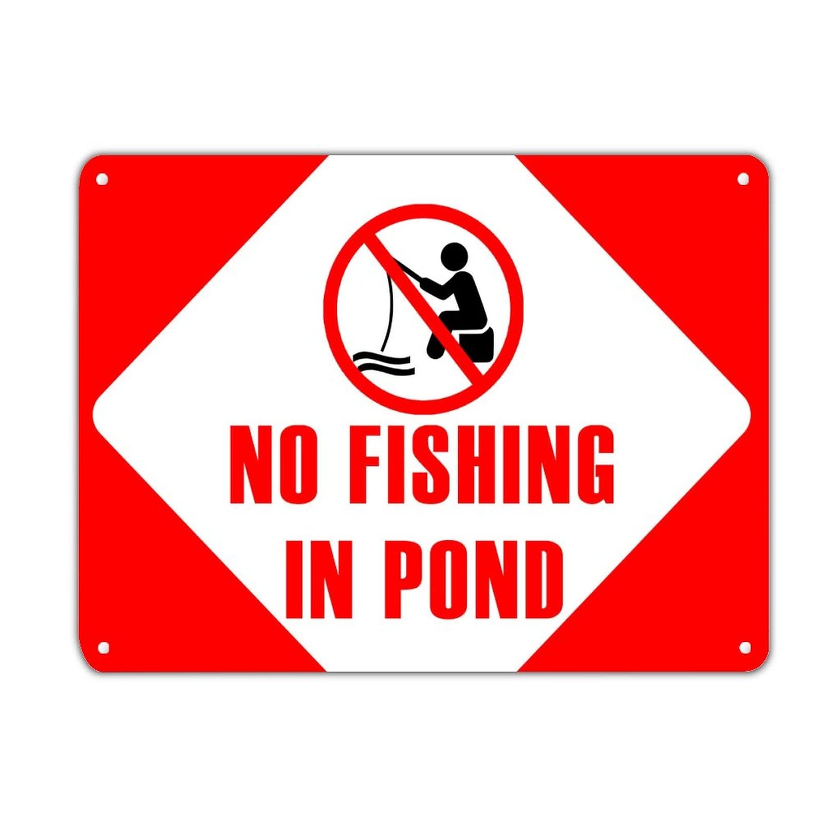 Panneau étain No Fishing durable pour protéger les étangs des intrusions