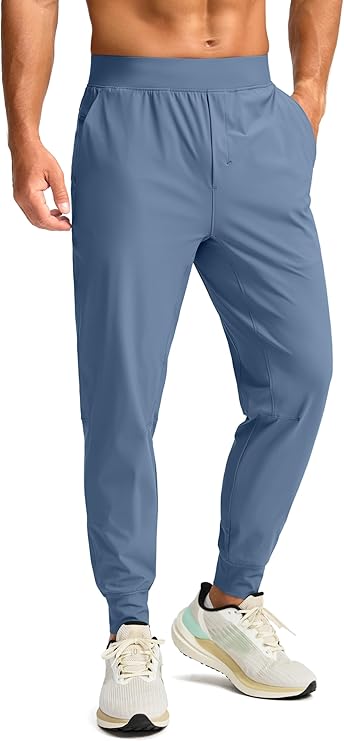 Soothfeel Men&#39;s Jogger Pants with Zipper Pockets Lightweight Athletic Workout Pants Gym Golf Joggers for Men Track Running