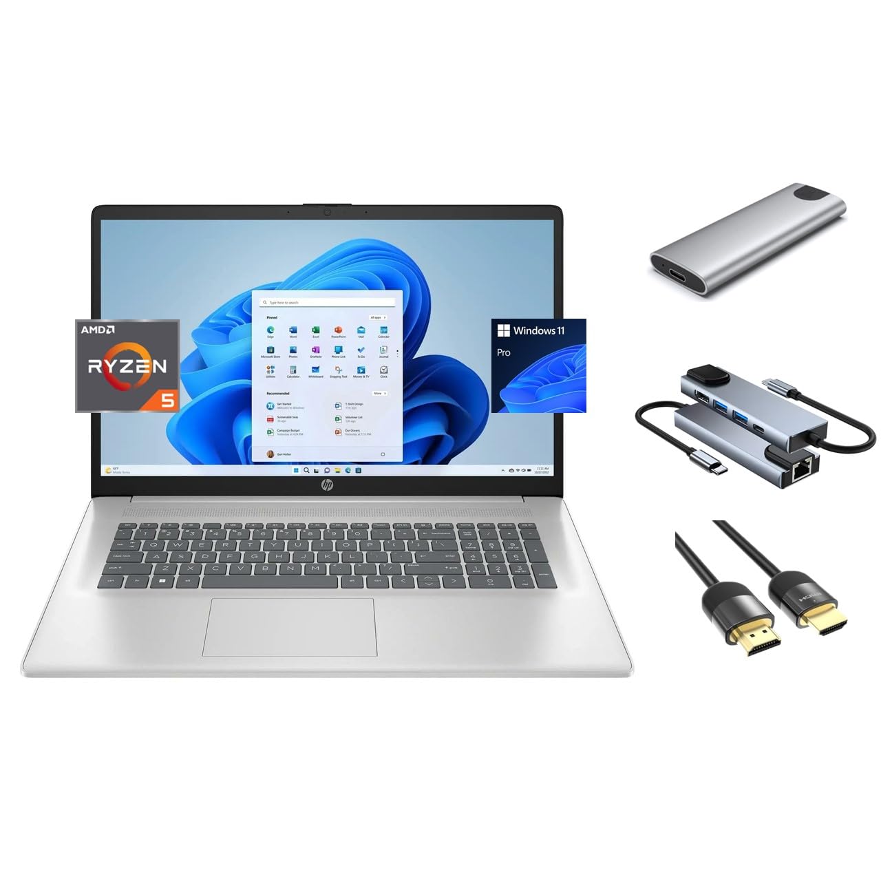 Amazon.co.jp: HP 17.3インチフルHDノートパソコン、6コアAMD Ryzen 5