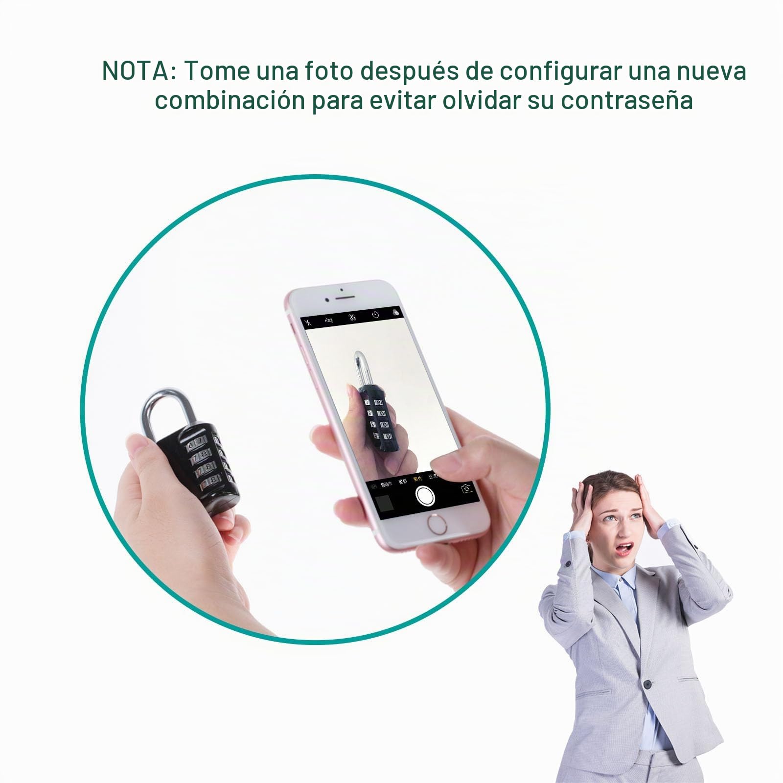 ZHEGE Candado Largo, Candado Taquilla para Gimnasio, Vestuario, Sótano, Candado Combinacion Exterior para Cerca del Jardín Trasero, Cobertizos, Contenedor (1 Pieza, Negro)