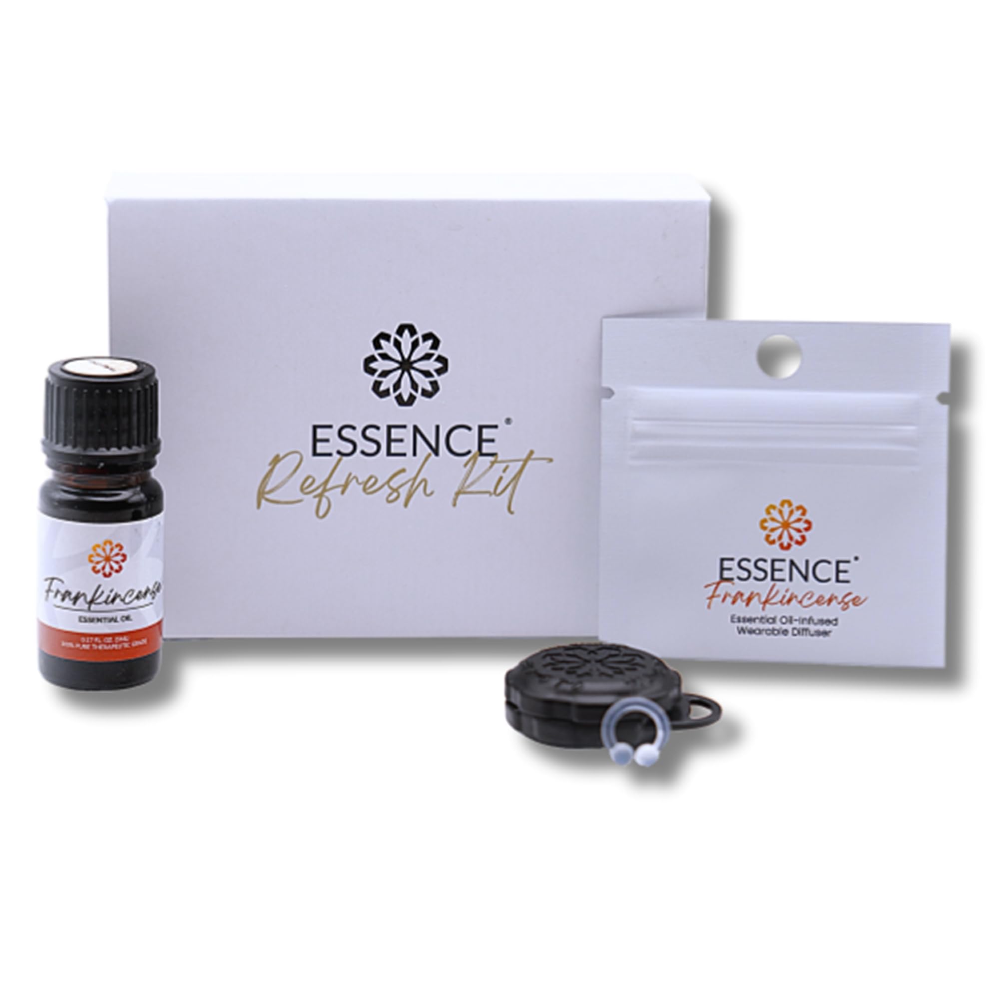 Essence Wearable Aromatherapy Nasal Diffuser – Frankincense Essential Oil Nose Ring Silicone Inhaler for Stress & Mood Support - Made in USA & Travel-Friendly
