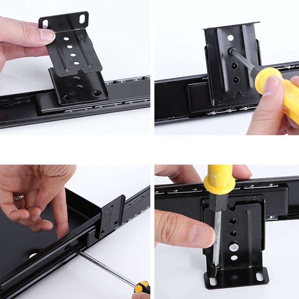 Under Desk Ergonomic Keyboard Tray Desktop Computer Keyboard Tray Pull-Out Sliding Keyboard-Mouse Tray (B | black) (A|white)