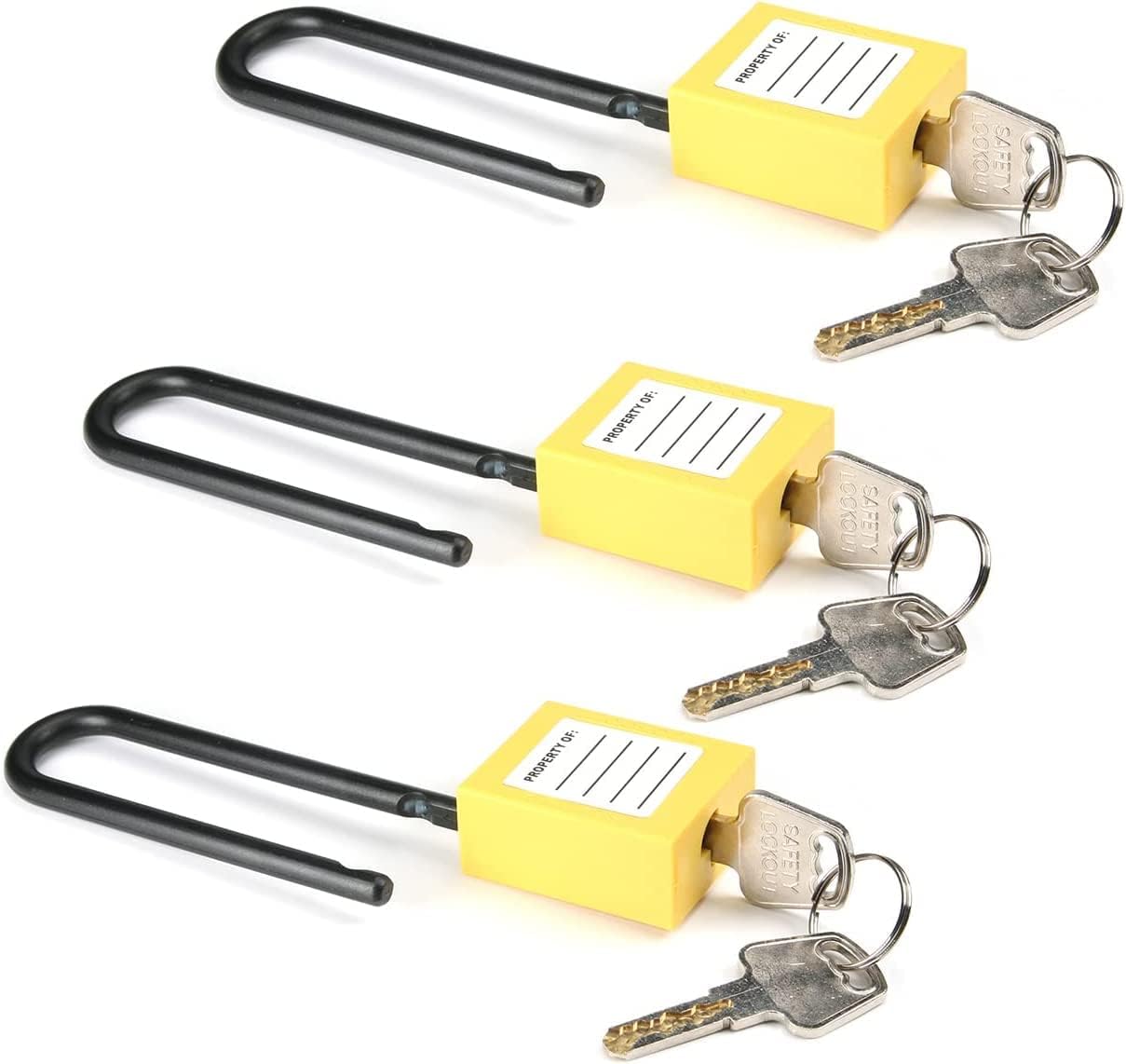 Lockout Tagout Locks, Loto Locks Keyed Different – PA Lock Out Tag Out Insulated Shackle Yellow Safety Padlock 3Pcs,Aicosineg