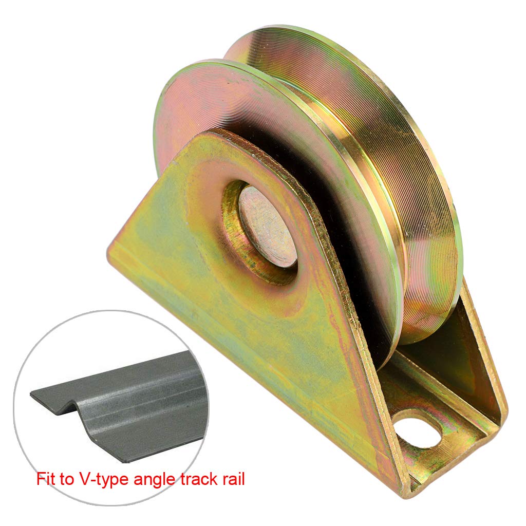 Buy Skelang 3" Sliding Gate Wheels, V Groove Caster, Heavy Duty Rigid